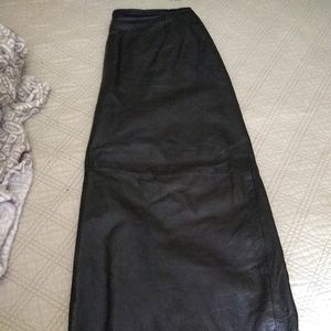 Black leather skirt